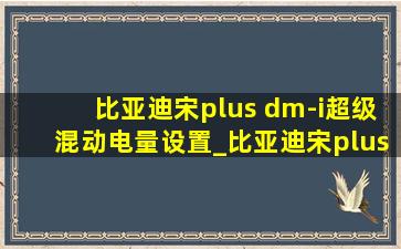比亚迪宋plus dm-i超级混动电量设置_比亚迪宋plusdmi混动模式耗电吗